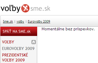 Eurovolby2009 na http://volby.sme.sk/ - 9.5.2009